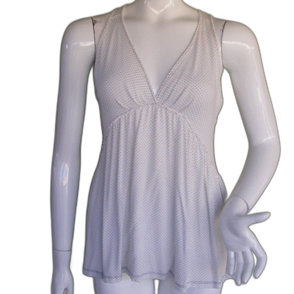 MATILDA JANE Whippy Tank Top, S, Racer Back, V-neck, Asymmetrical/Hi-Low Hem